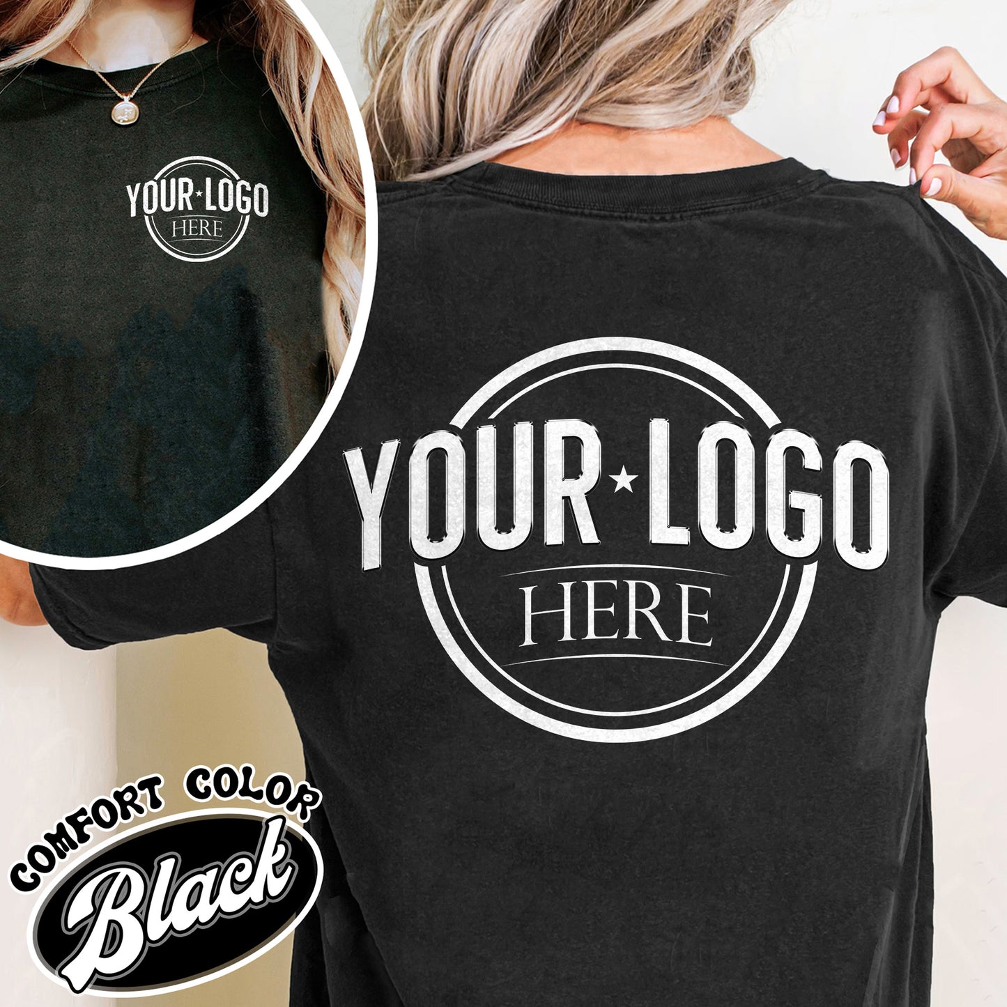 Business Logo Shirt Front and Back Comfort Color Shirt, Custom Logo Shirt Bulk, Custom Business Logo, Custom Shirt of My Logo, Your Logo Here Shirt