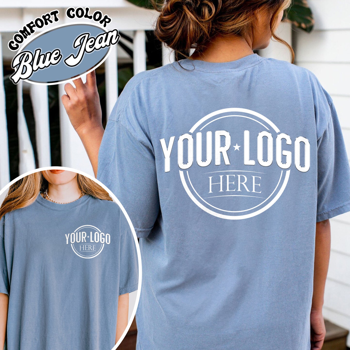 Business Logo Shirt Front and Back Comfort Color Shirt, Custom Logo Shirt Bulk, Custom Business Logo, Custom Shirt of My Logo, Your Logo Here Shirt