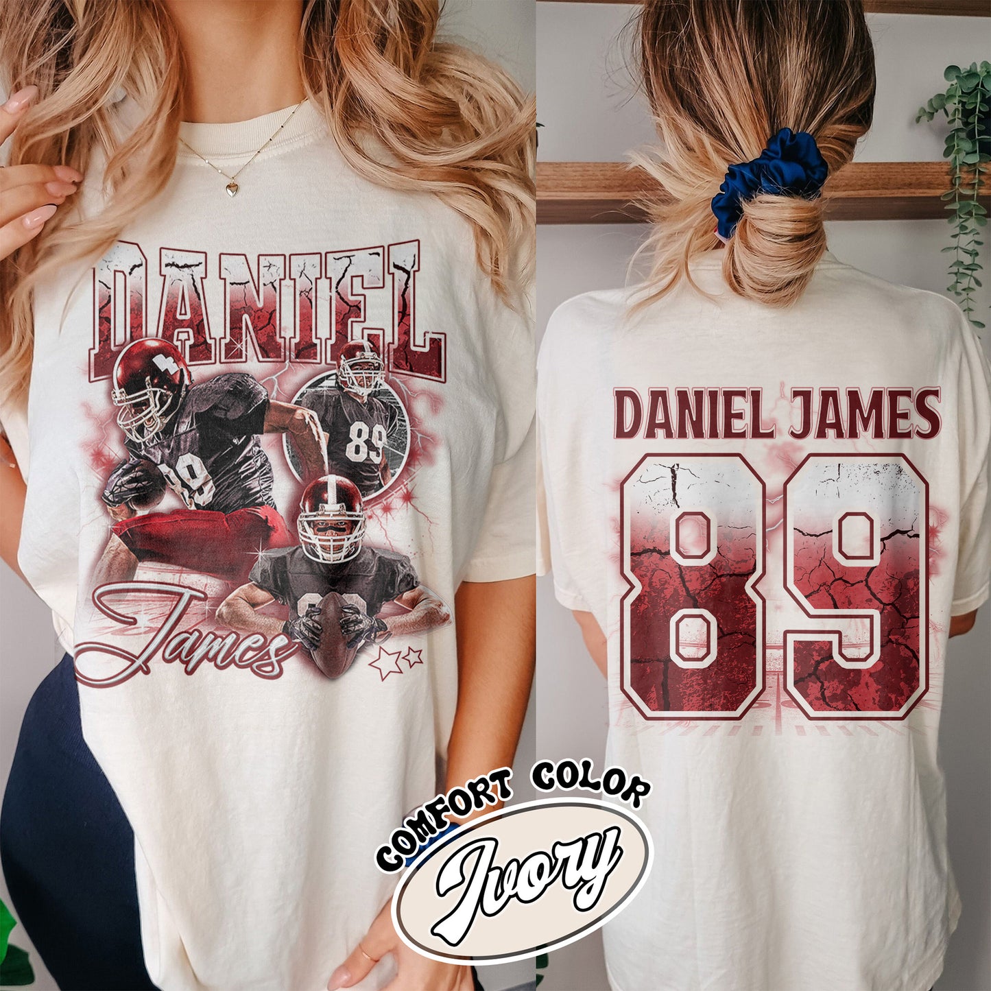 Bootleg Shirt Football Comfort Color Shirt, Bootleg Tshirt Football, Custom Face Shirt Football, Custom Photo Football Tee, Custom Football Shirt With Picture