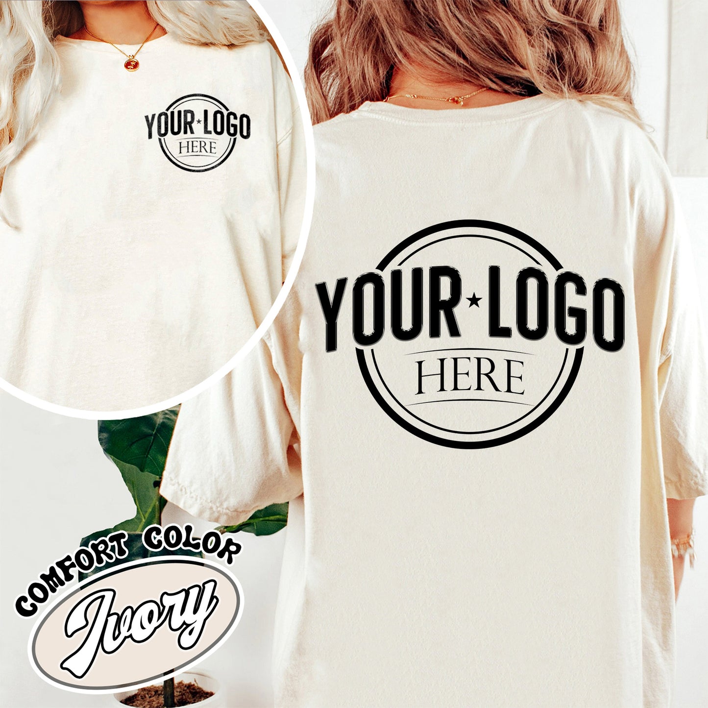 Business Logo Shirt Front and Back Comfort Color Shirt, Custom Logo Shirt Bulk, Custom Business Logo, Custom Shirt of My Logo, Your Logo Here Shirt