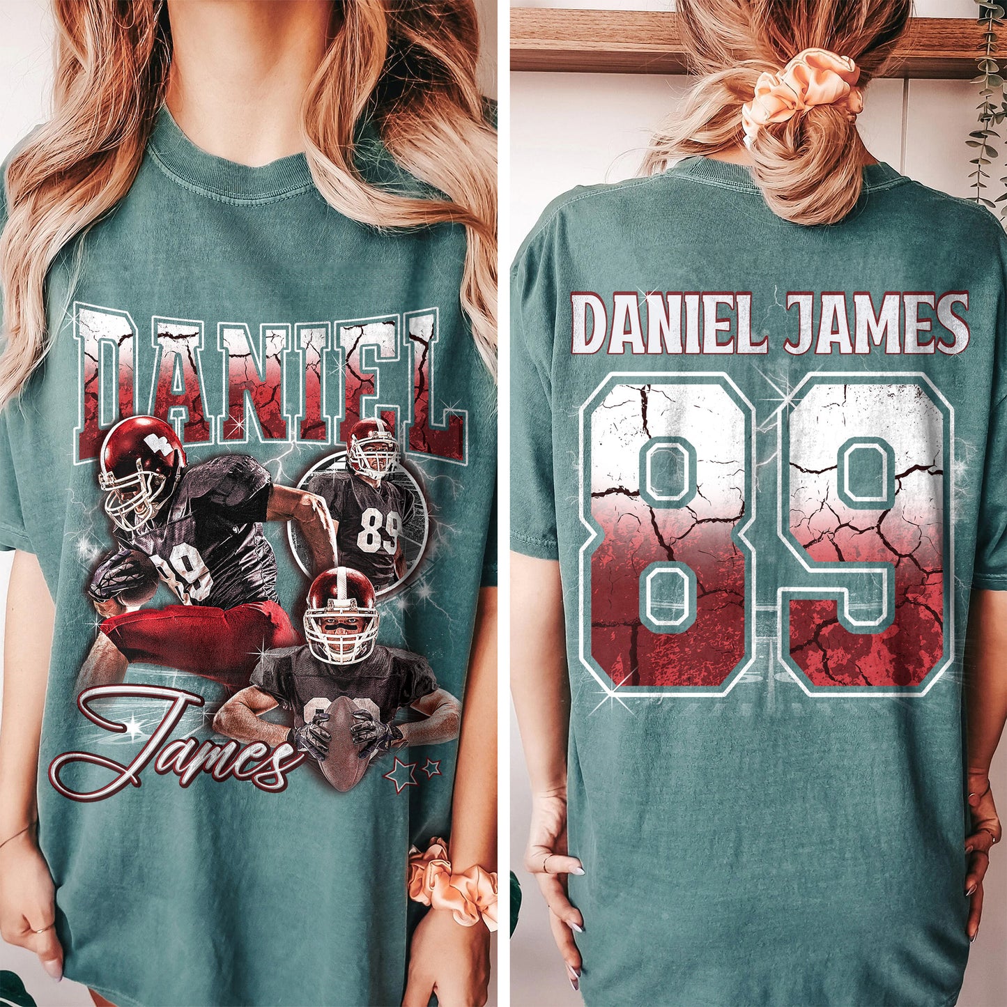 Bootleg Shirt Football Comfort Color Shirt, Bootleg Tshirt Football, Custom Face Shirt Football, Custom Photo Football Tee, Custom Football Shirt With Picture