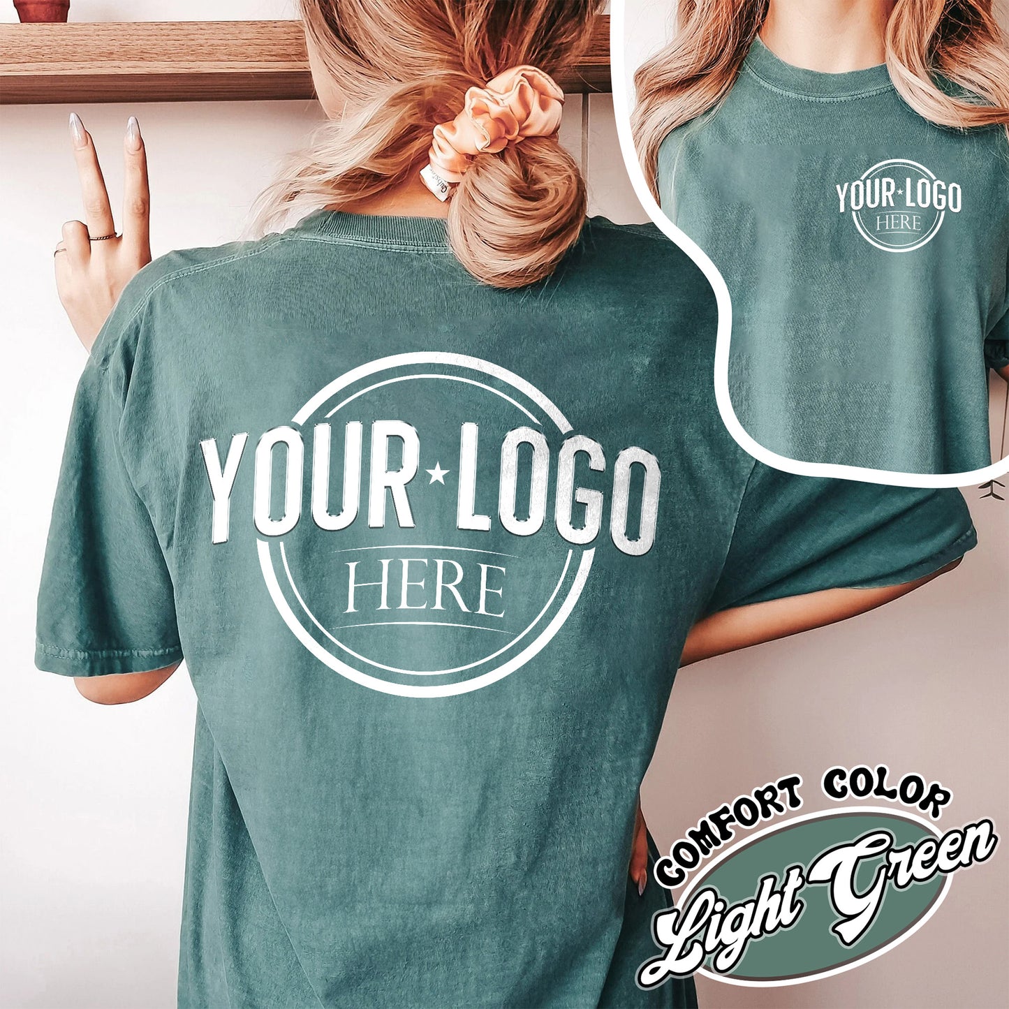 Business Logo Shirt Front and Back Comfort Color Shirt, Custom Logo Shirt Bulk, Custom Business Logo, Custom Shirt of My Logo, Your Logo Here Shirt