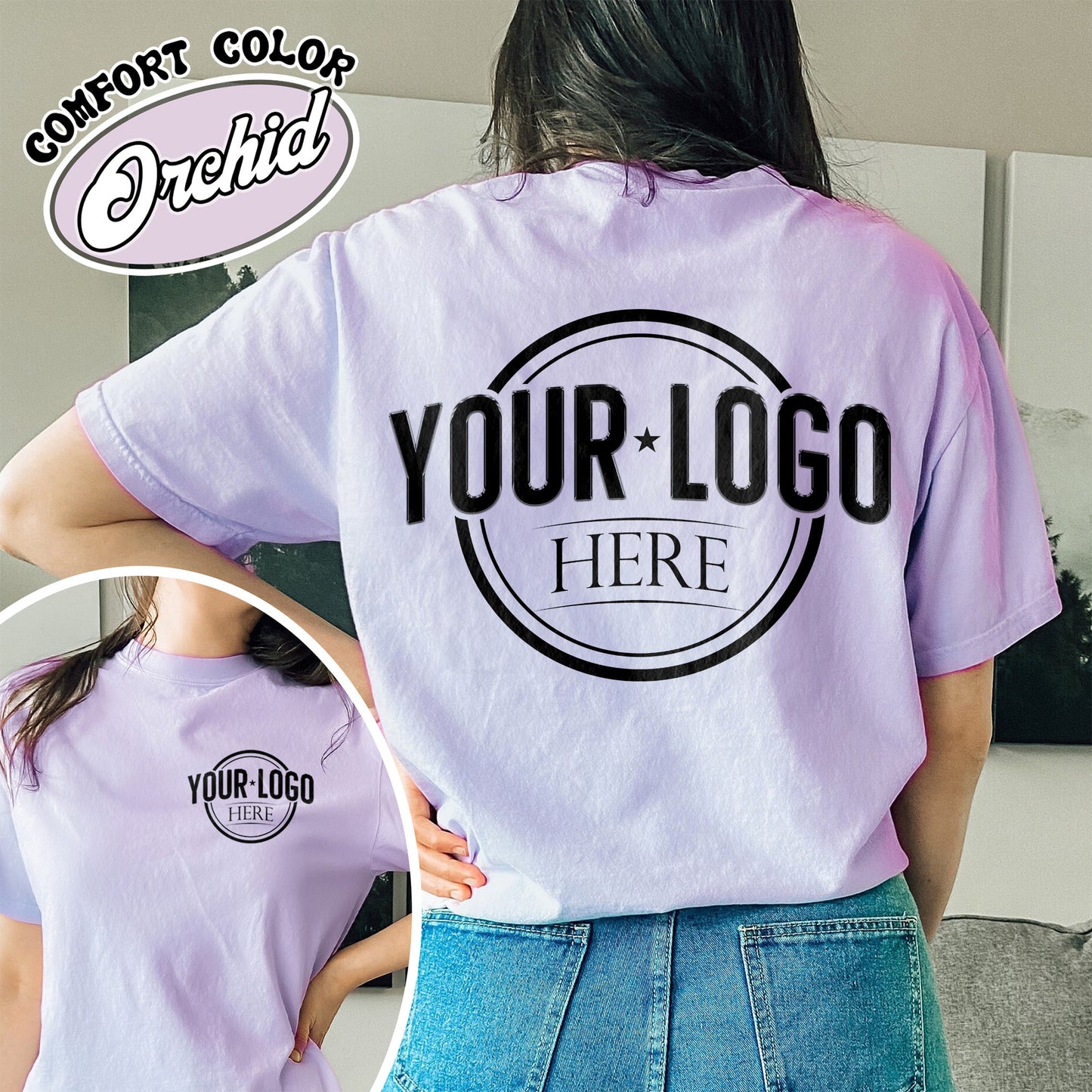 Business Logo Shirt Front and Back Comfort Color Shirt, Custom Logo Shirt Bulk, Custom Business Logo, Custom Shirt of My Logo, Your Logo Here Shirt