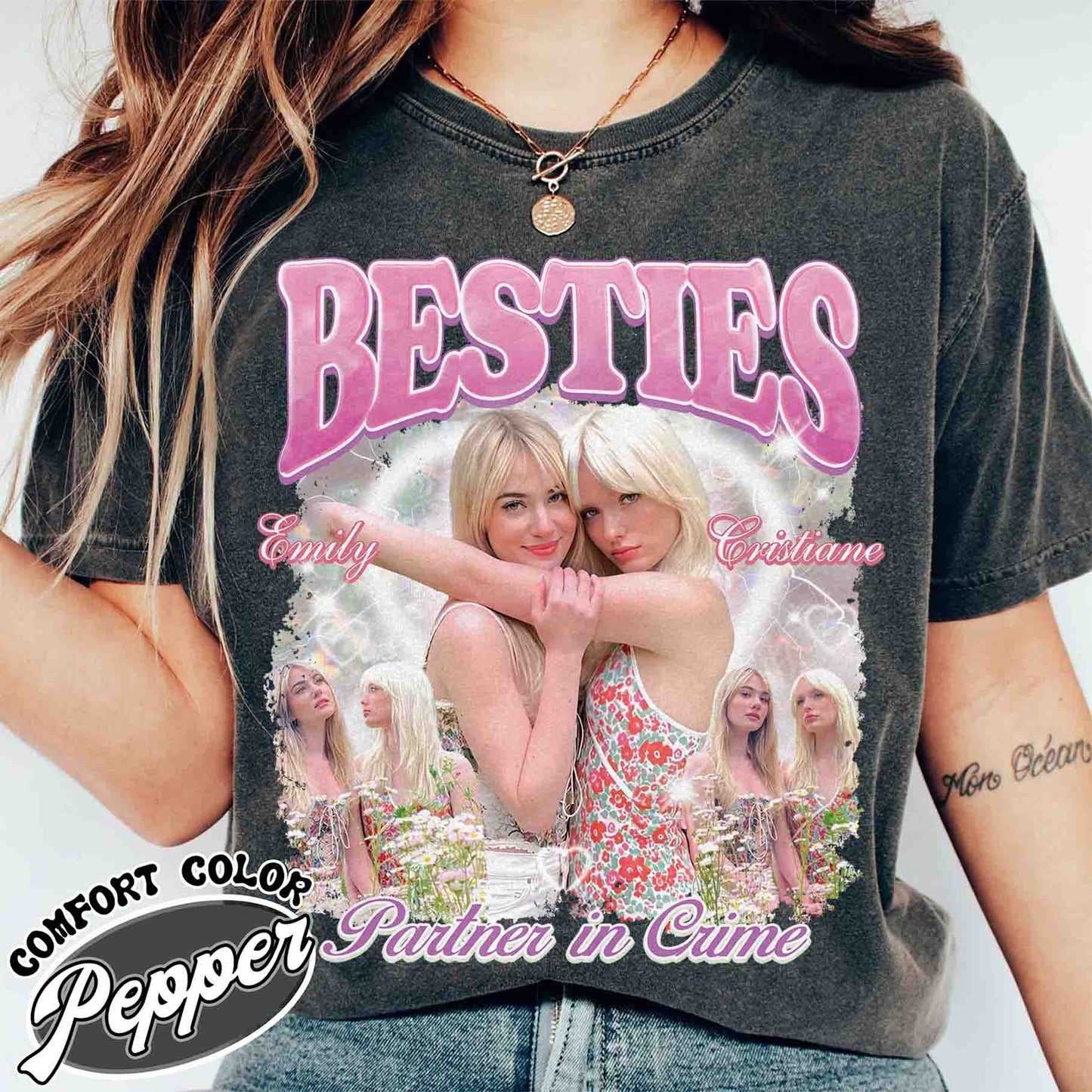 Custom Bootleg Besties Comfort Color Shirt, Besties BFFs Bootleg Shirt, Best Friend Birthday, Best Friend Gift, Custom Shirts for Besties, Custom Best Friend