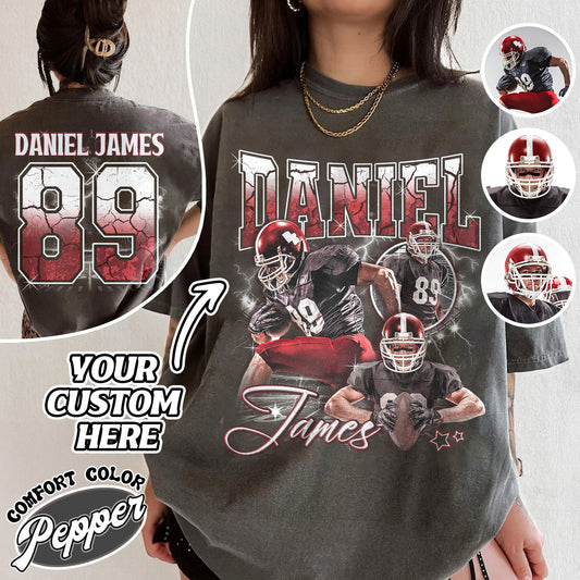 Bootleg Shirt Football Comfort Color Shirt, Bootleg Tshirt Football, Custom Face Shirt Football, Custom Photo Football Tee, Custom Football Shirt With Picture