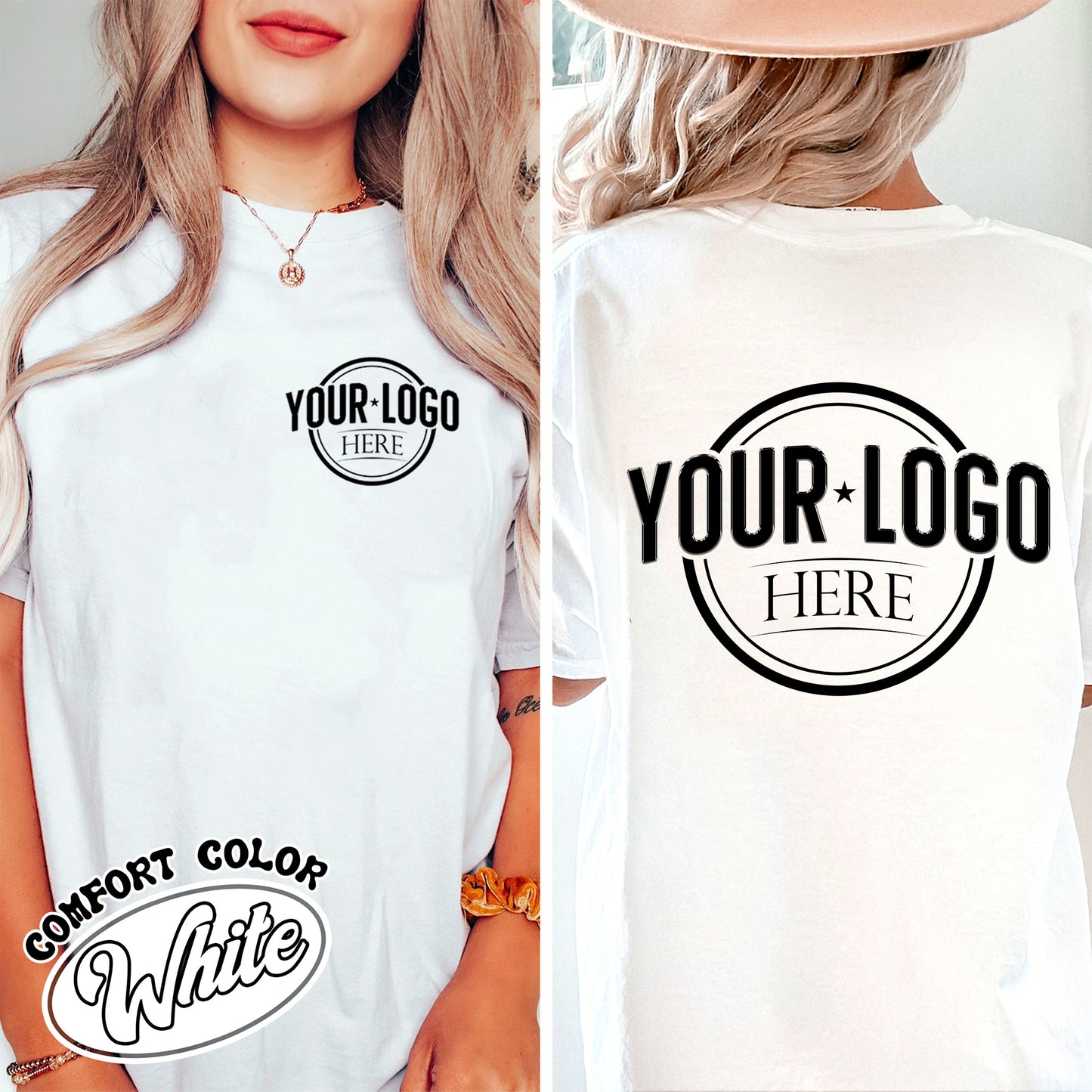 Business Logo Shirt Front and Back Comfort Color Shirt, Custom Logo Shirt Bulk, Custom Business Logo, Custom Shirt of My Logo, Your Logo Here Shirt