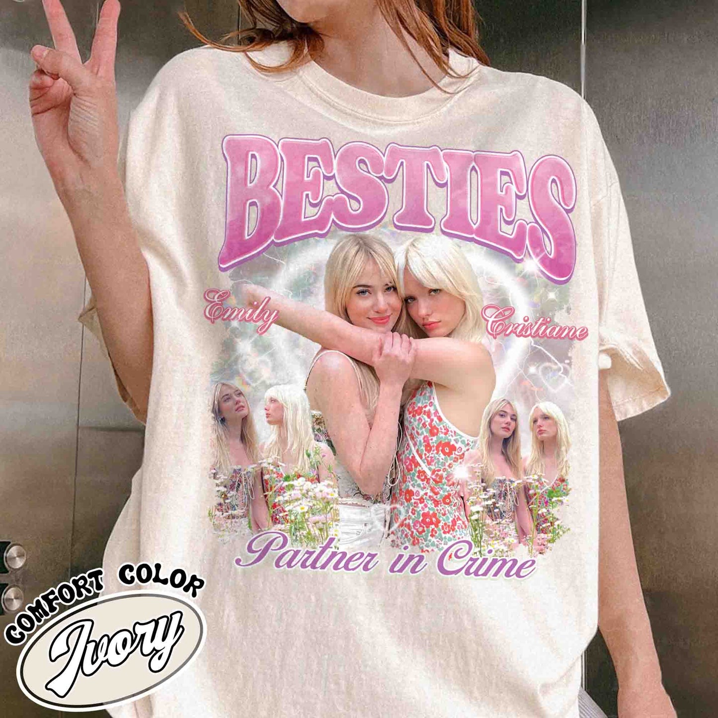 Custom Bootleg Besties Comfort Color Shirt, Besties BFFs Bootleg Shirt, Best Friend Birthday, Best Friend Gift, Custom Shirts for Besties, Custom Best Friend